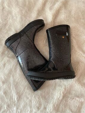 Bogs kids Rain boots black with glitter